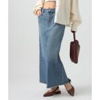 デニムスカート 「深めバックスリットで動きやすい」デニムナロースカート