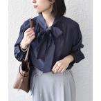 ブラウス シャツ SHIPS Colors:「手洗い可能」シルキー ローン ボウタイ シャツ レディース