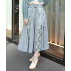 スカート レースアップ×ジャガードスカート