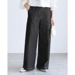  джинсы Denim Denim брюки талия ребра Denim широкий брюки женский 