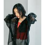 ブラウス シャツ メッシュフード長袖シャツ　639503 レディース