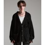 カーディガン 「GRANCY」Damage Boucle Knit Cardigan / ダメージデザインブークレニットカーディガン