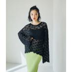 ニット セーター 5ゲージ透かし長袖プルオーバー　647479 レディース