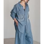 ブラウス シャツ オーバーサイズロングデニムシャツ レディース