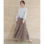 スカート サテンティアードスカート