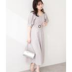 ワンピース フロントボタンベルト付きワンピース