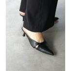 サンダル クッション入り5cmヒールポインテッドミュール レディース