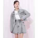 スカート 構築パネルデニムミニスカート