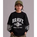 tシャツ 「綿100%」レイヤード風 長袖 Tシャツ「PAIRMANON STREET」 キッズ 子供服 男の子 女の子