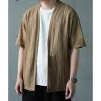 tシャツ 「WEB限定」シアストライプ半袖カーディガン「ストレッチ・マシンウォッ