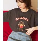 ショッピングＴシャツ tシャツ 限定展開　モンチッチ アソート フロント 刺繍 Tシャツ レディース