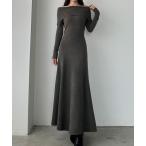 「Louere」 ニットワンピース MEDIUM チャコール レディース