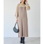 「LAVEANGE」 ニットワンピース F ベージュ レディース