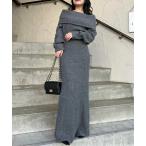 ショッピングニットワンピース 「anuans」 ニットワンピース MEDIUM グレー レディース