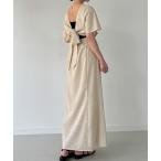 「junoah」 半袖ワンピース MEDIUM アイボリー レディース