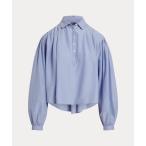 ブラウス シャツ プリーテッド コットンシルク シャツ レディース