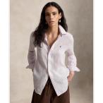 ブラウス シャツ クラシック フィット ストライプド リネン シャツ レディース