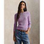 ニット セーター ケーブルニット コットン クルーネック セーター レディース