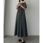 「Louere」 半袖ワンピース SMALL ダークグレー レディース