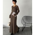 「Classical Evon」 ニットワンピース LARGE ブラウン レディース