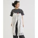 ショッピングミモレ丈 ワンピース Freada/フリーダ 2WAY レース キャミドレス ＆ レース レイヤード スカート