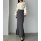 「Louere」 ニットスカート MEDIUM チャコール レディース