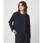 カーディガン フロント フリル ニット カーディガン レディース