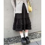 ショッピングミモレ丈 スカート フリルミドル丈スカート