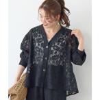 カーディガン フラワーメッシュレースカーデ レディース