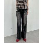 ジーンズ デニム デニムパンツ オーバーダイタイトフレアストレッチデニム レディース