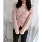 カーディガン くびれギャザーカーディガン レディース