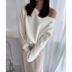 トレーナー スウェット オフショルダースウェットトップス「裏起毛」 レディース