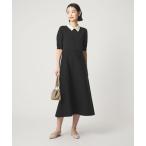 ワンピース ハイショク エリツキ ショートスリーブ ニット ワンピース