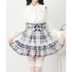 スカート ハートバックルビジューフレアスカート