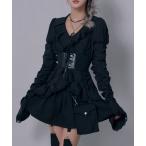 ブラウス シャツ サブカル地雷ゴシック美ラインフレア袖シャツブラウス レディース