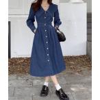 ワンピース 「portulaca」大人可愛いAラインデニムワンピース