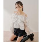 ブラウス シャツ オフショル2wayフリルブラウス レディース