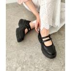 ショッピング厚底 パンプス ＼ 厚底 メリージェーン ／ ベルクロ ストラップ ボリューム ソール シューズ / 61115