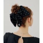 ショッピングシュシュ シュシュ レース付きスクエアドットシュシュ