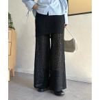 パンツ レースラップスカートレイヤードパンツ レディース