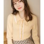 ニット セーター 2026春夏新作 襟フリルニット レディース