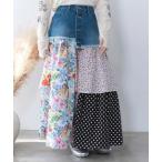 ショッピングパッチワーク スカート ScoLar/スカラー　2WAY デニム × パッチワーク スカート