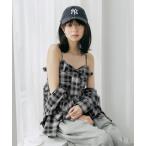キャミソール チェックフリルビス�