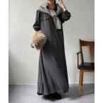 「DouDou」 シャツワンピース FREE チャコールグレー レディース