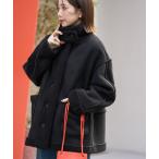 [FREAK'S STORE] мутоновое пальто свободный черный женский 