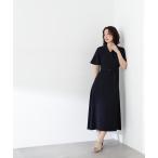 「NATURAL BEAUTY BASIC」 半袖ワンピース SMALL ネイビー レディース