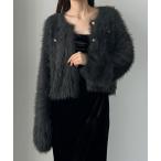 「Louere」 ニットカーディガン SMALL チャコール レディース