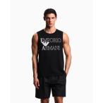 タンクトップ 「オンライン限定」「エンポリオ アルマーニ」ビーチウェア タンクトップ ジャージー ボールドロゴ メンズ