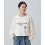 トレーナー スウェット ショート刺繍裏毛プルオーバー　645480 レディース