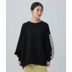 トレーナー スウェット 袖クロシェ切り替えチュニック　639464 レディース